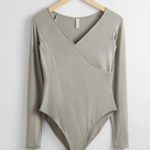 & Other Stories & Other Stories NWT | Ribbed Long Sleeve Bodysuit - Green | M Photo 0