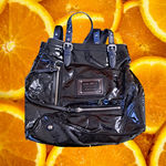 Nine West  Black Tote Bag‎ Purse Faux Patent Leather Photo 2