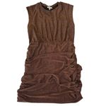 Evereve  Ashlyn Bronze Shimmer Dress Ruched‎ Bodycon Party Cocktail XL Photo 1