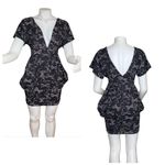 FREDDIE ROJAS Retro 80s Black Purple Bows Inverted Pagoda Mini Dress Size Small Photo 8