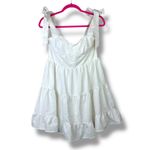 Lulus NWOT Tier-ly Delightful White Tie-Strap Tiered Bustier Mini Dress Large Photo 2