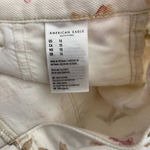 American Eagle  Mom Shorts High Waist Floral Print Cotton Denim White Size 10‎ Photo 10