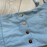 Kasa Kai Swimwear Button Front Bralette Swim Bikini Top Blue (Medium) Photo 1