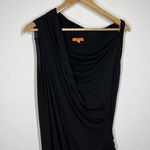 Michelle Jonas Grecian Twist Dress Large L Black Midi Ruched Travel Photo 7