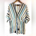 Aakaa  M Striped V-Neck Romper with Tassels Photo 9