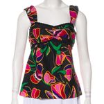 Marc Jacobs Marc Jacob’s Floral Black Silk Tank Top Ruffles Size 8 Photo 4