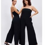 Abercrombie & Fitch Premium Crepe Jumpsuit Black Photo 2