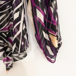 Diane Von Furstenberg  Silk Ruffle Geometric Abstract Blouse Womens‎ Size 2 Photo 5