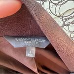Waverly Grey chocolate brown faux leather blazer jacket western moto Size 6 Photo 5