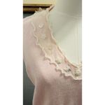 CLEARANCE Tank Sweater SZ Large Storybook Knit Chiffon Ruffle Trim Pearl Cottage Pink Photo 1