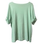 CJ Banks Short Sleeve Shirt Size 1X Green Cotton Office Career Business Casual Photo 1