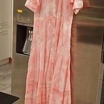 Love Shack Fancy ๐๐ Edie Midi Dress ~ Island Pink Hand Dye Medium M NWT Photo 7