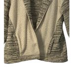 Anthropologie  Womens Jacket Size XL Gray Cream Open Front Shacket Pockets Photo 3
