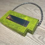 Dion Lee Corner Cut Out Shoulder Bag Italian Calfskin Lime Green Silver Chain Photo 1