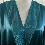 Victoria's Secret Vintage 90s Victoria’s Secret gold label satin kimono robe peacock blue one size Photo 5
