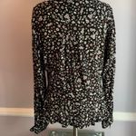 MINKPINK floral fitted peplum button front blouse black pink print Size Small Photo 2