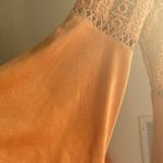 Eyelet Cut Out Western Faux Suede Dress Burnt Orange Tan Color with Bell Sleeves Size XL Photo 7
