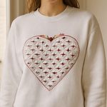 Hanes Vintage ‎ Sweatshirt Cute Heart Cut Out Valentines Size XL Photo 0