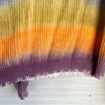 The Indigo Child Distressed Rainbow Sprayed V Neck Sweater Colorful Sz M Photo 3