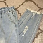 Hayden  Los Angeles Distressed Drawstring Denim Jeans Light Wash Denim size 3X Photo 15