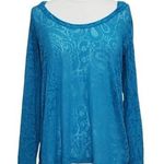 Jockey Person 2 Person Teal Paisley Burnout Hooded Top Sz Medium Green Photo 0