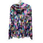 Xersion  Womens‎ Athletic Jacket Multi Color Geo Print 1/4 Zip Size Large Hood Photo 4