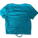 Wild Fable  blue crop top T-shirt with a tie back. Size small Photo 1