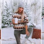 VICI NEW Snowdrift Knit Sweater in Mocha Combo Size Medium Photo 2