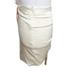 Oh Polly NWT Mini Skirt Women’s 4 Ivory Satin Ruched Bodycon Tassel Belt Party Photo 5