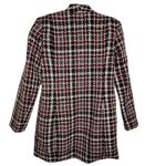 Calvin Klein  Plaid Tweed Topper Jacket Womens 2 Red Black White Long Blazer Coat Photo 1