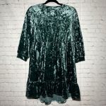 Motherhood Maternity NWT Crushed Velvet Empire Waist Dress Green 3/4 Sleeve SZ M Photo 7