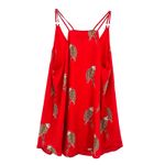 Loft  Size Medium‎ Blouse Red Parrots Sleeveless Flowy Loose Thin Straps Summer Photo 1