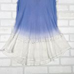 Raya Sun  Blue Ombre Boho Sleeveless Tunic Top with‎ Embellished Detail Size L Photo 1