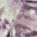 Wildfox Star Print Sweatshirt Crew Neck Long Sleeve Slit Hem Casual Stretch EUC Photo 5