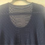 Soft Surroundings  navy knit pointelle poncho coverup size small/medium Photo 10