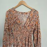 Old Navy Waist-Defined Puff-Sleeve Floral Smocked Midi Dress Women’s Size Large Photo 3