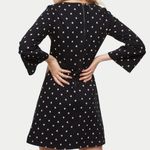 Loft NWT  Women’s Bloom Knit Bell Sleeve Mini Dress Black Pink Size 12 Photo 2