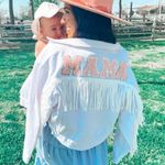 White Mama Fringe Jean Jacket Photo 0