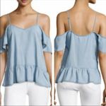 Paige  Chambray Mitzi Cold‎ Shoulder Top Hayette Wash Size XS Photo 1