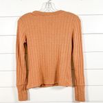 Free People NEW We the Free Oliver Boucle Ribbed Long sleeve Henley in Clay, XS, MSRP $58 Photo 7