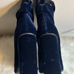 ZARA  Blue Velvet Zipper Ankle Boots Lace Up Heels Size 37EU /US7.5 Photo 10