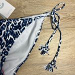 NWT Calme By Johnny Was Blue‎ Tiger String Bikini Swim Bottom Leopard Large Blue Photo 4