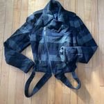 American Eagle Buffalo Plaid Wool Moto Photo 0