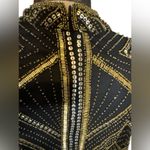 Gianni Bini  Women’s Black & Gold Mockneck Beaded Sheath Dress Size‎ 10 Photo 5