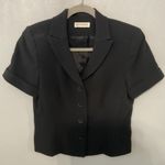Ann Taylor Petite Black Short Sleeve Blazer Jacket Women's Photo 3