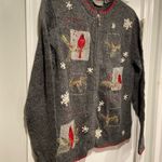 Croft & Barrow VTG  Size S Cardinals Snowflake Wool Blend Full Zip Cardigan Photo 2