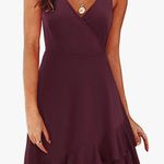 Amazon Red V Neck Dress Photo 0