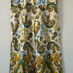 Haute Hippie  High Rise Wide Leg Palazzo Boho Linen Blue Cream Pants NWOT L Photo 0