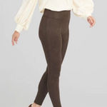 Spanx NEW Faux Suede Chocolate Brown Leggings Small Photo 0
