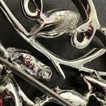 Coro Gorgeous Vintage Blue Aurora Borealis Rhinestone Floral Spray Brooch Photo 7